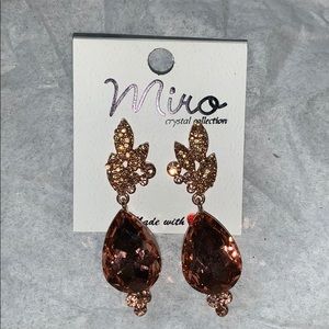 Pink and rose gold drop earrings
